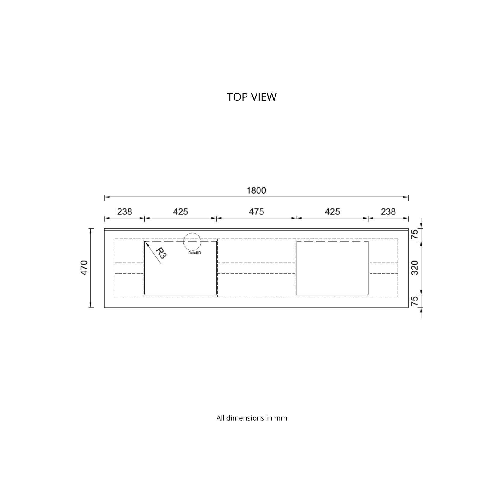 Corian® Multi basin Washplane 4222 gallery detail image