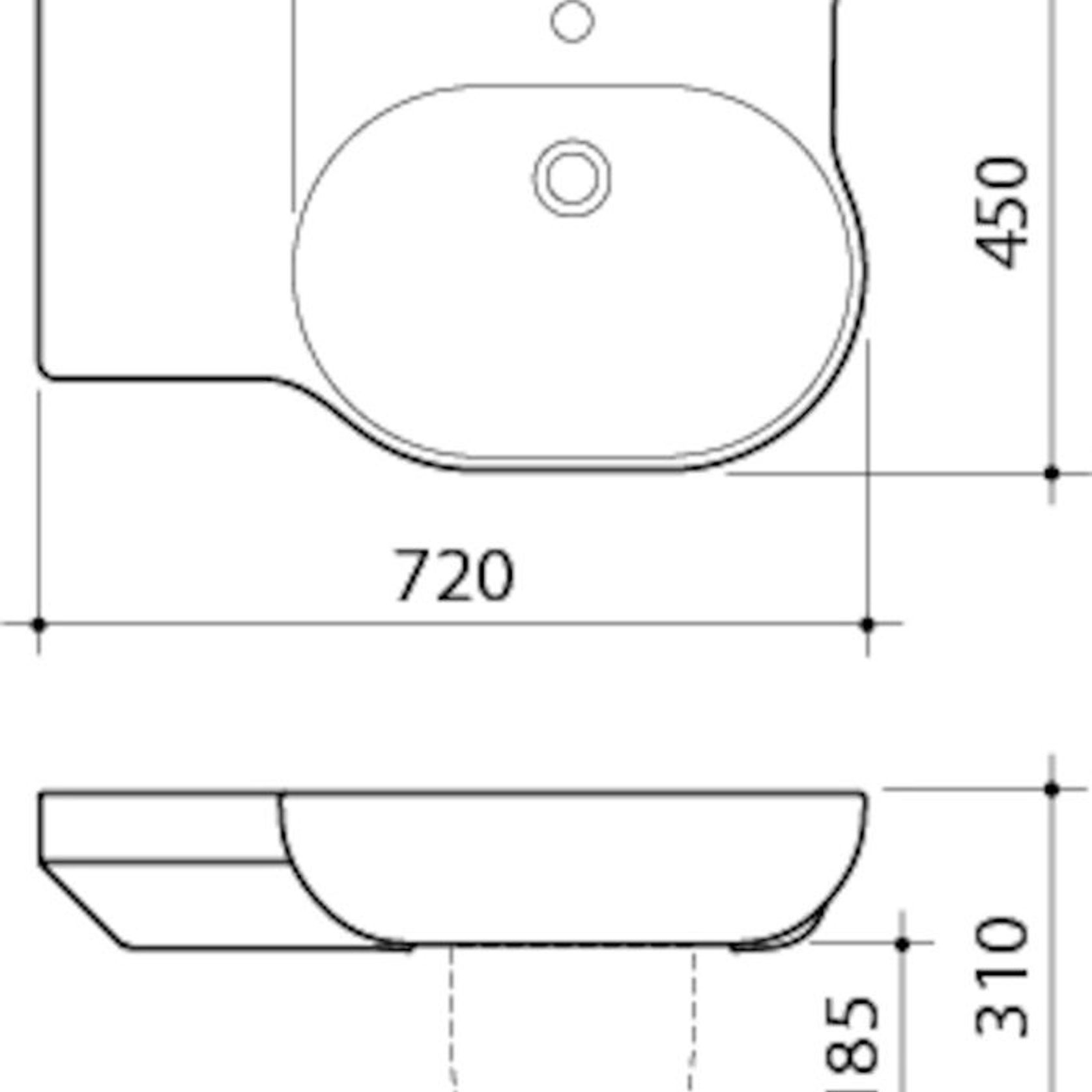 Opal 720 Wall Basin With Shelf gallery detail image