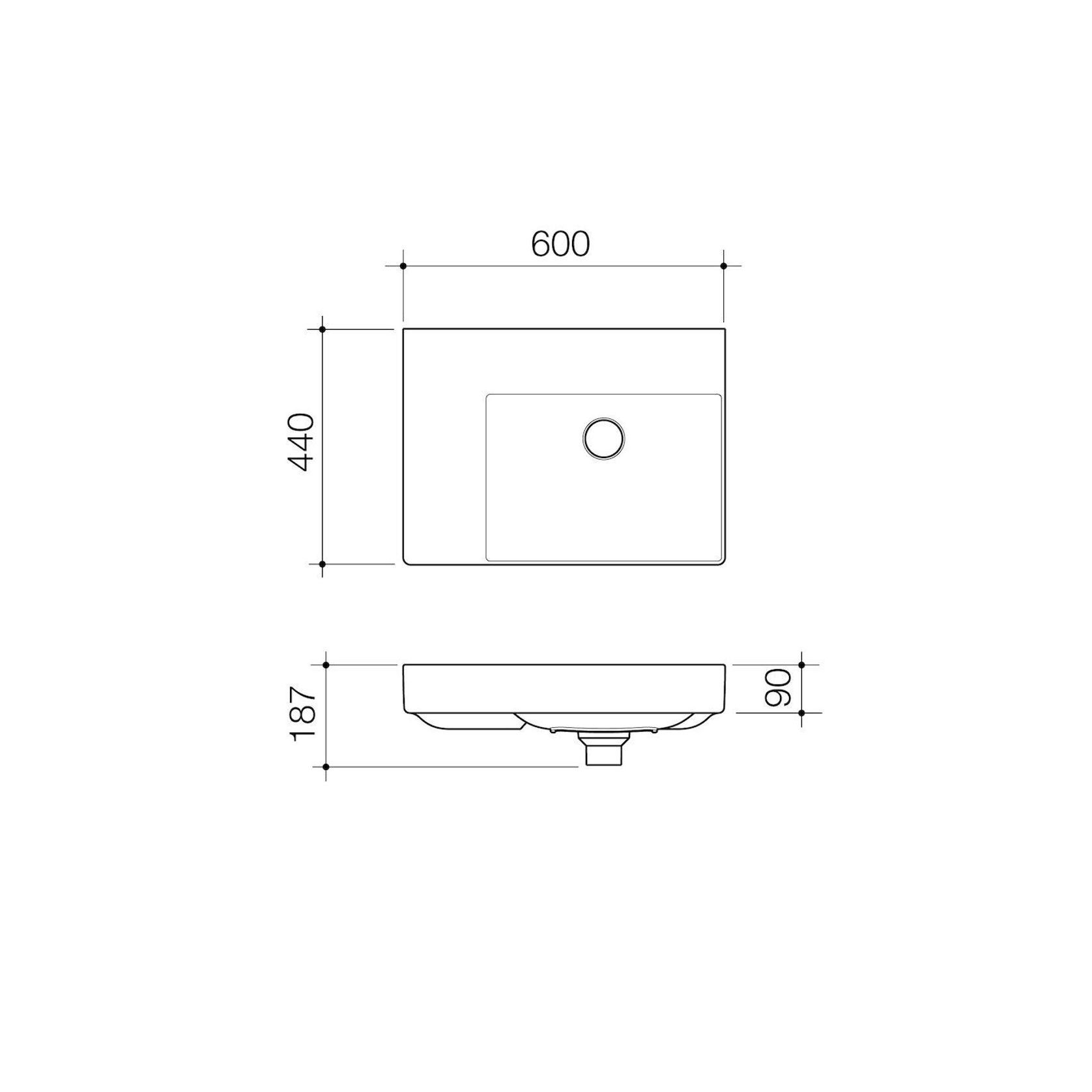 Urbane || Left Hand Shelf Wall Basin gallery detail image