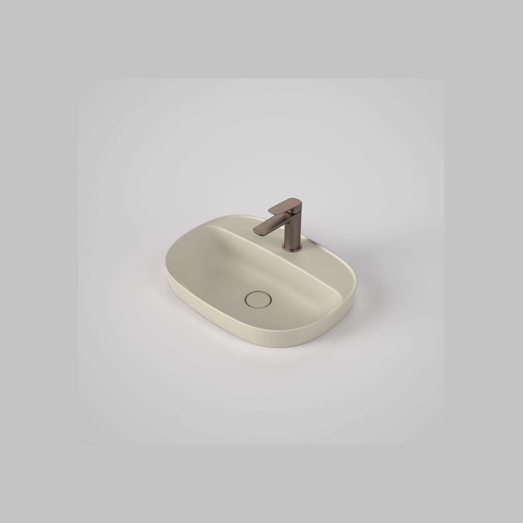 Contura II 530mm Inset Basin with Tap Landing (1 Tap Hole)  | Matte Clay gallery detail image