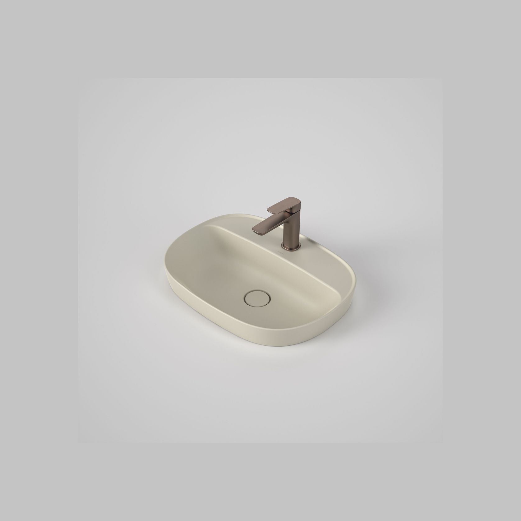 Contura II 530mm Inset Basin with Tap Landing (1 Tap Hole) | Matte Clay gallery detail image