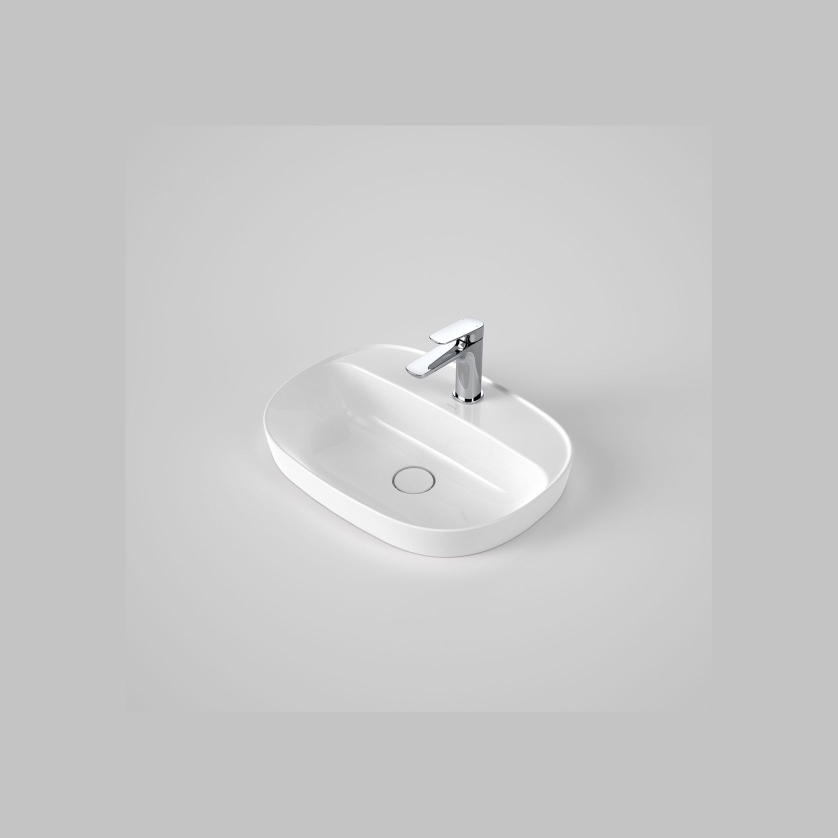 Contura II 530mm Inset Basin with Tap Landing (1 Tap Hole)  | White gallery detail image