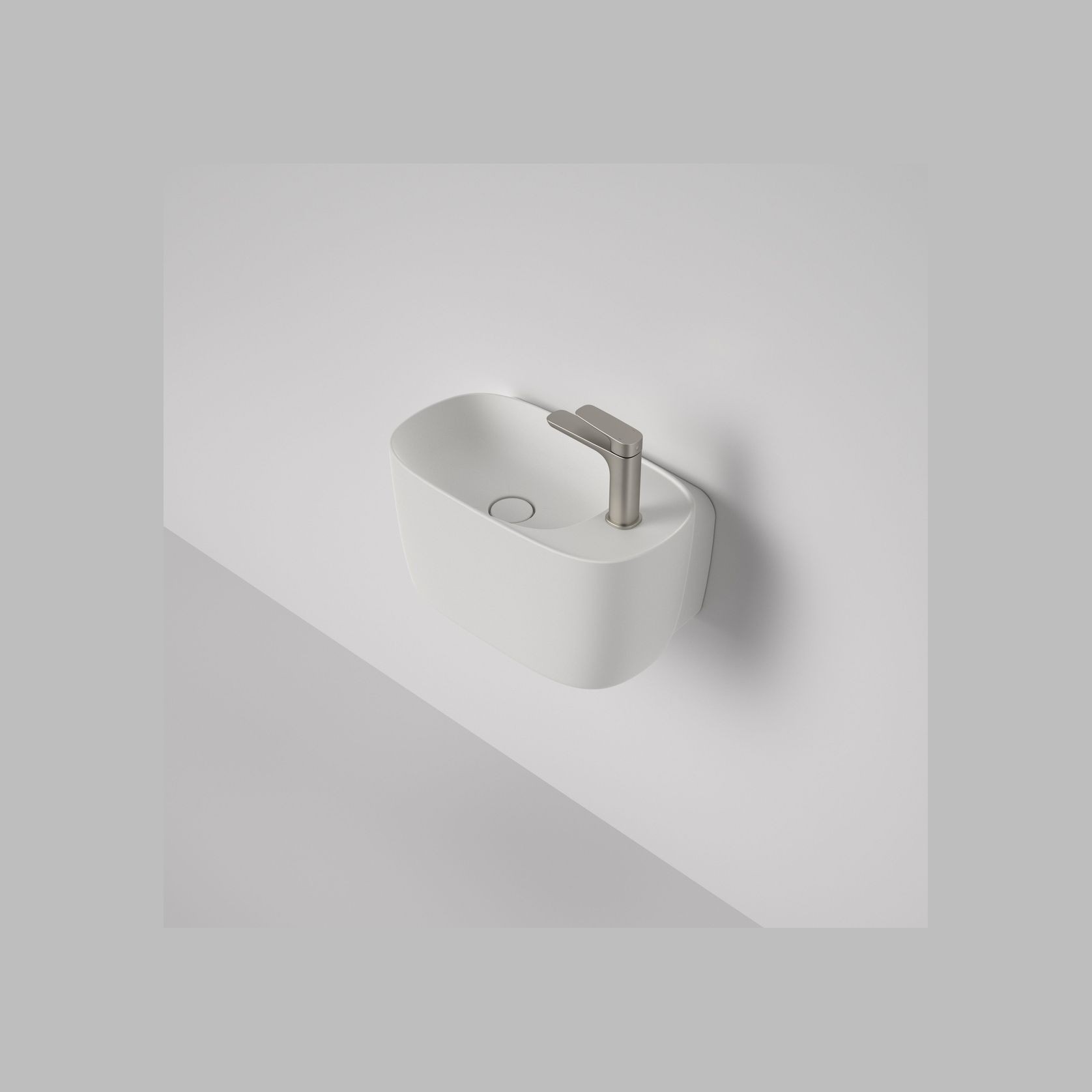 Contura II Hand Wall Basin (1 Tap Hole)  | Matte White gallery detail image