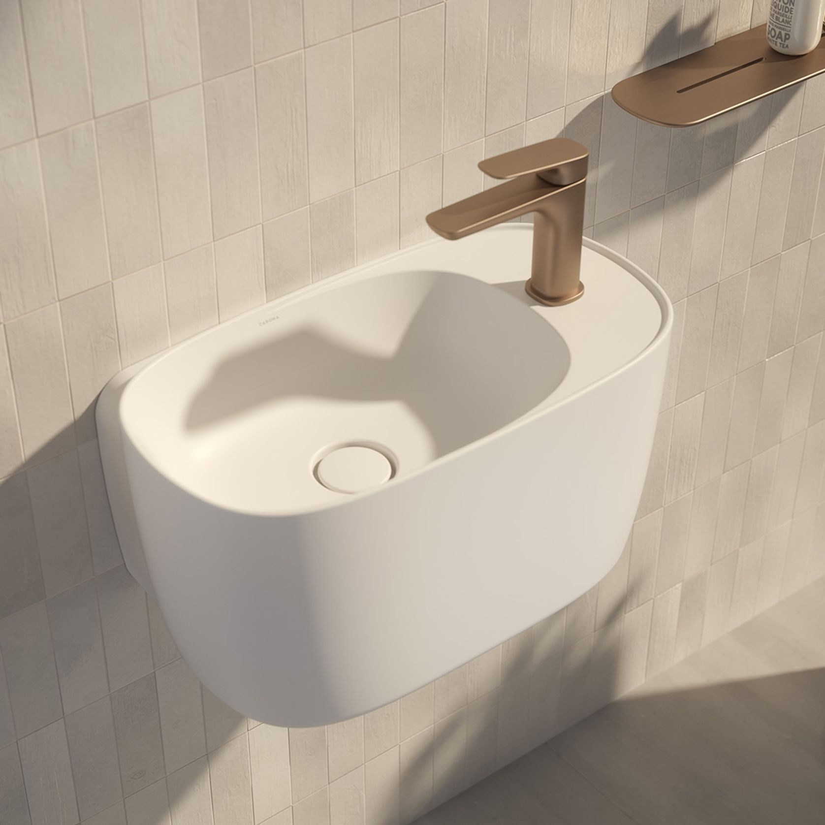 Contura II Hand Wall Basin (1 Tap Hole)  | Matte White gallery detail image