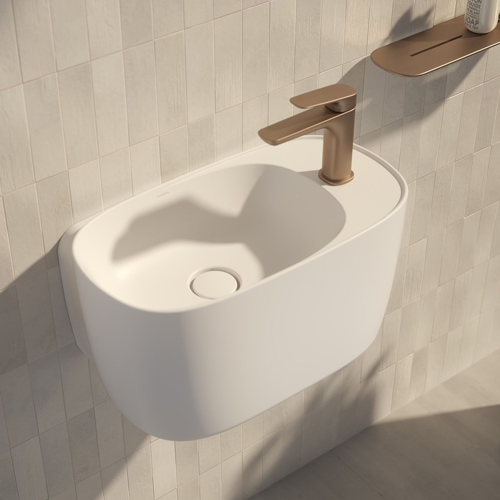Contura II Hand Wall Basin (1 Tap Hole) | Matte White gallery detail image