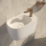 Contura II Hand Wall Basin (1 Tap Hole) | Matte White gallery detail image