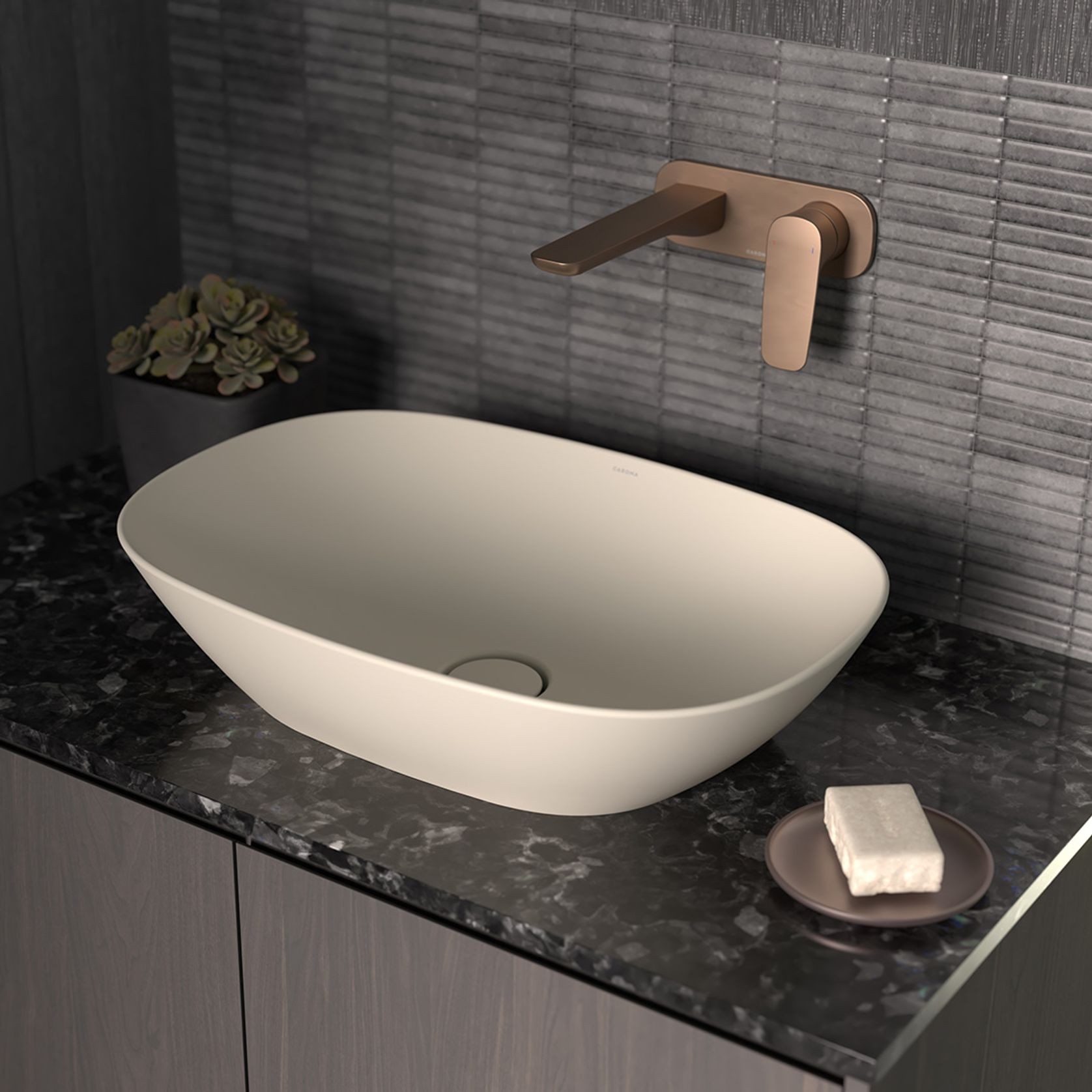 Contura II 530mm Above Counter Basin  | Matte Clay gallery detail image