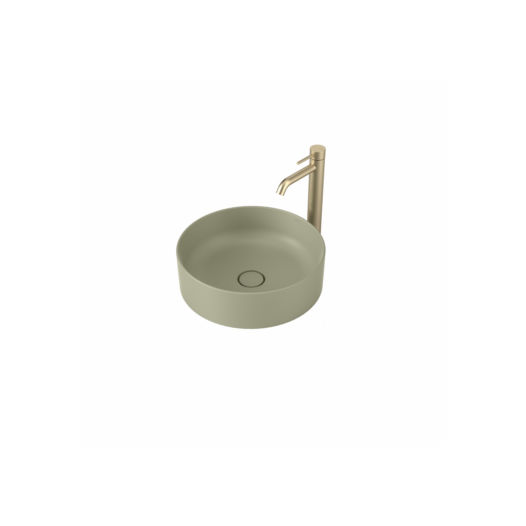 Liano II 400mm Round Above Counter Basin - Matte Green gallery detail image