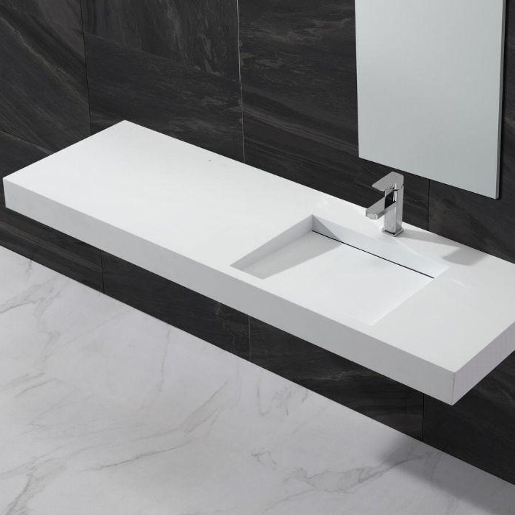 B1333 Hugi Wall Hung Basin 1580mm gallery detail image