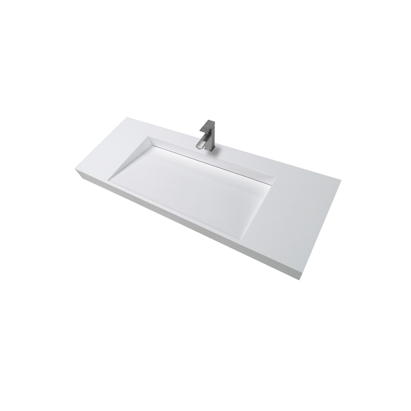 Ramp Basin Wall Hung Matte White 1524mm B6060 gallery detail image