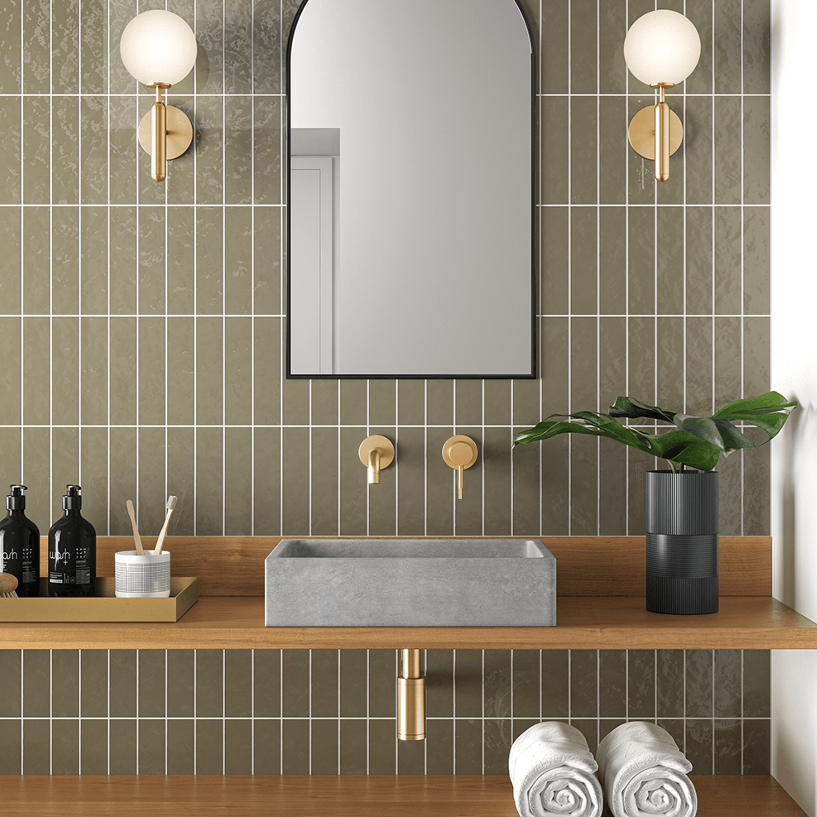 Elementi Bare Concrete Square Vessel Basin gallery detail image