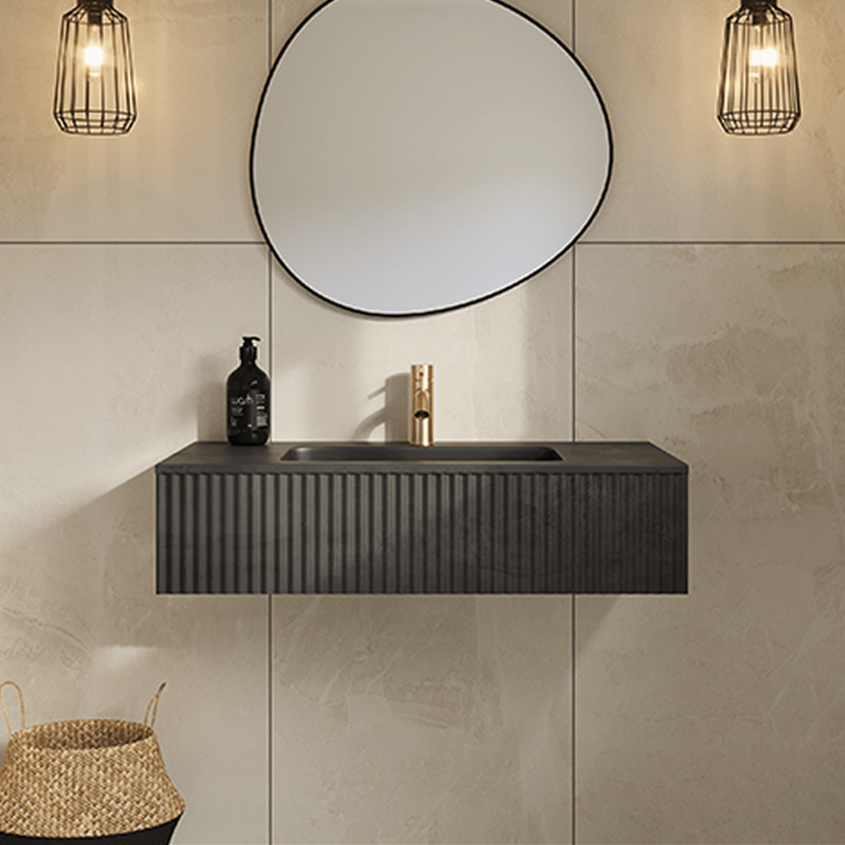 Bare Fluted Wall Basin gallery detail image