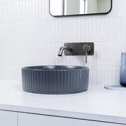 Camilla Fluted Matte Blue Basin gallery detail image