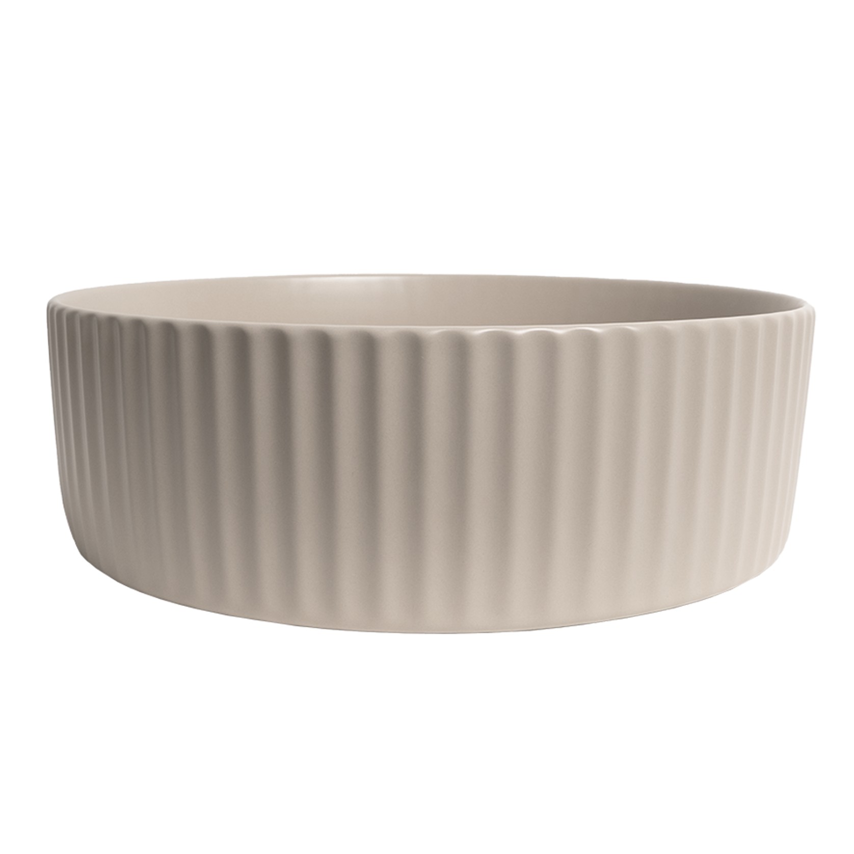 Camilla Fluted Matte Ecru Sand Basin gallery detail image
