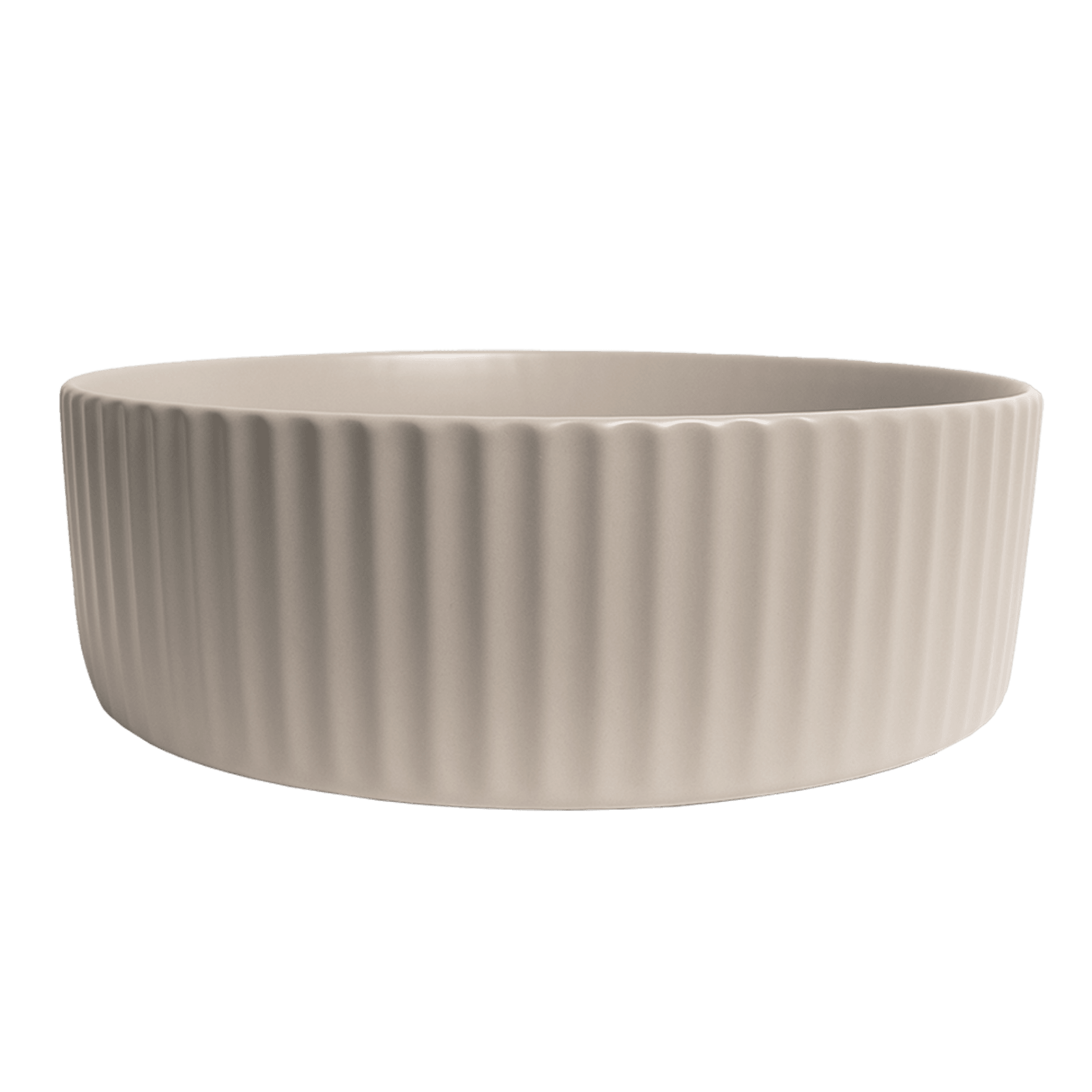 Camilla Fluted Matte Ecru Sand Basin gallery detail image