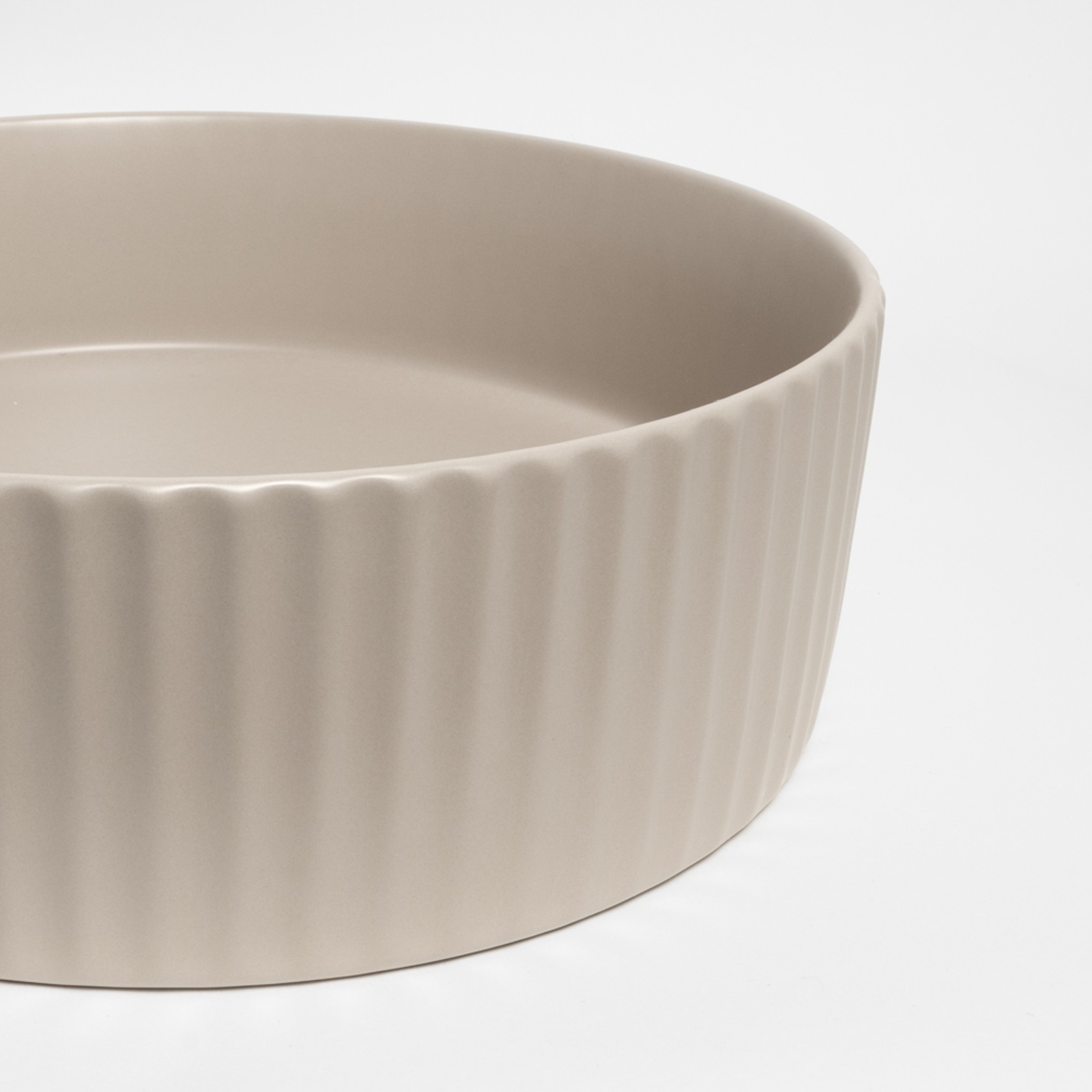 Camilla Fluted Matte Ecru Sand Basin gallery detail image