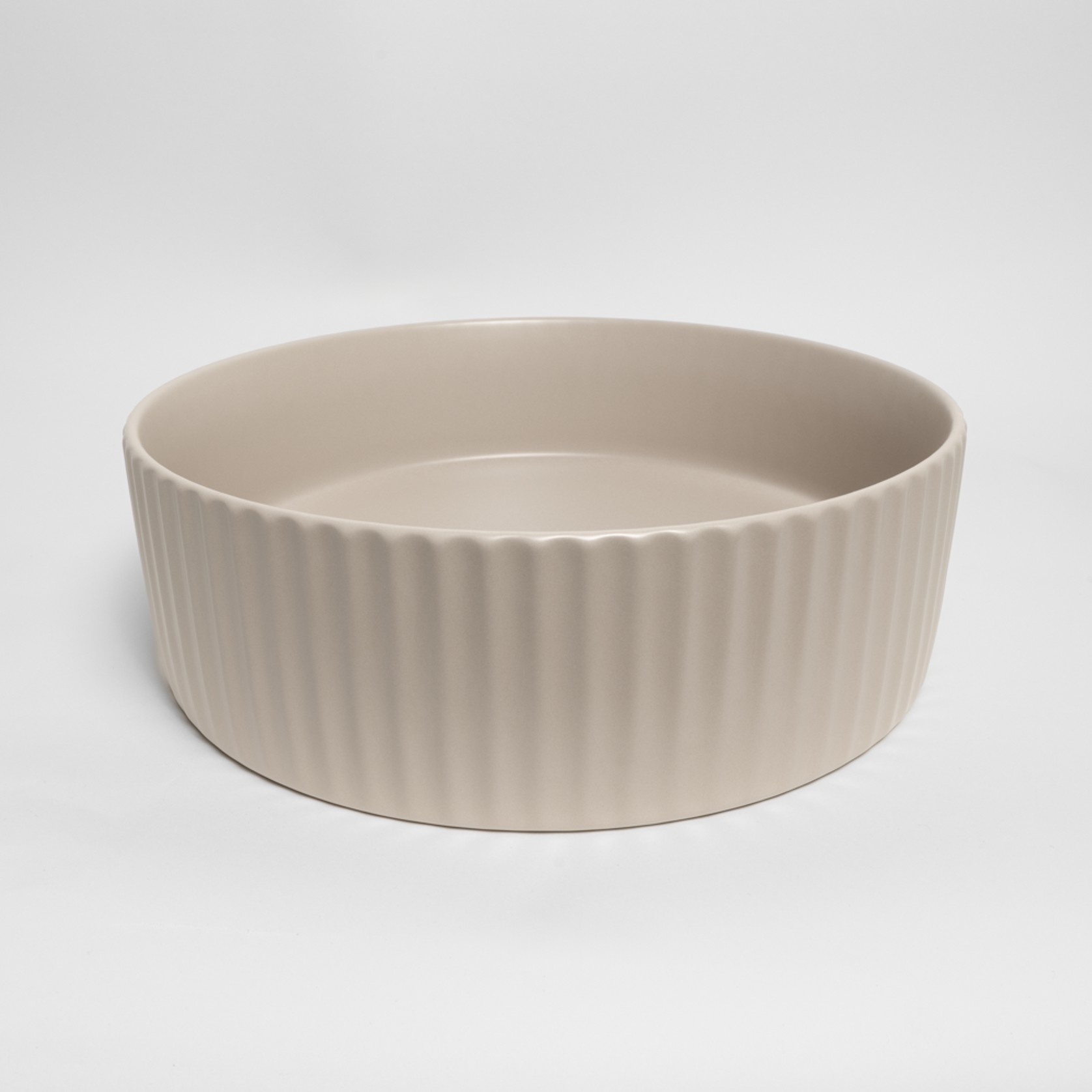 Camilla Fluted Matte Ecru Sand Basin gallery detail image