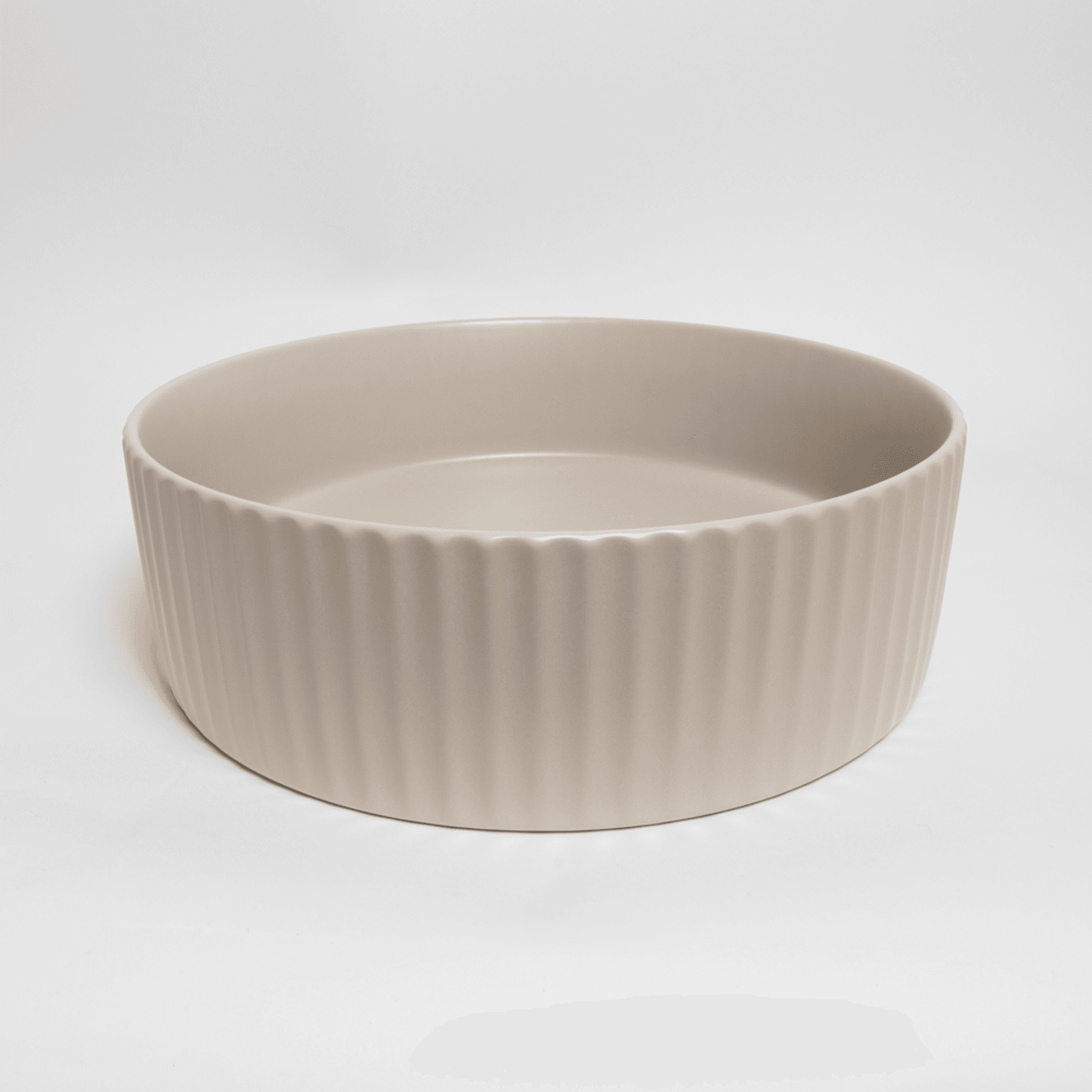 Camilla Fluted Matte Ecru Sand Basin gallery detail image