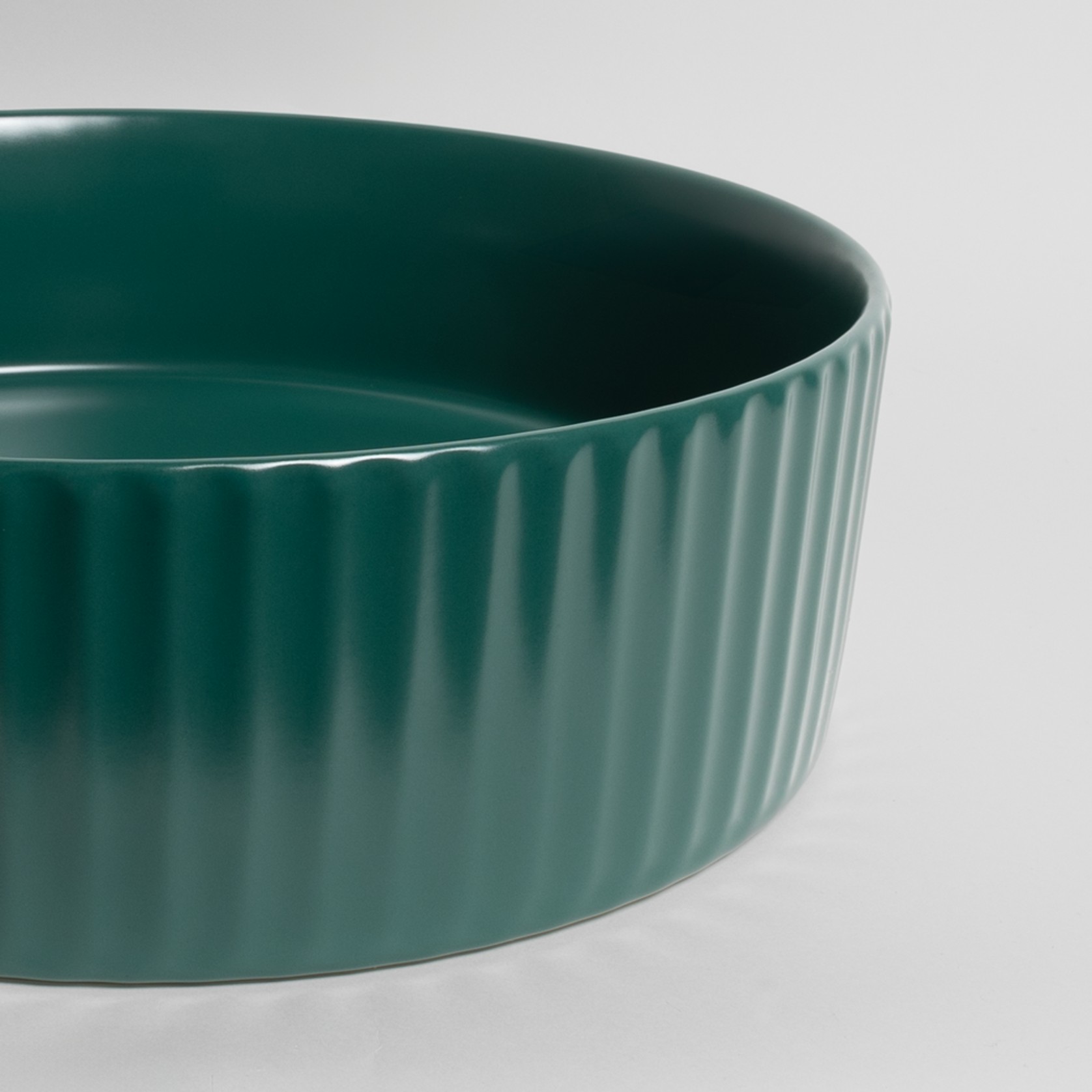 Camilla Fluted Matte Green Basin gallery detail image