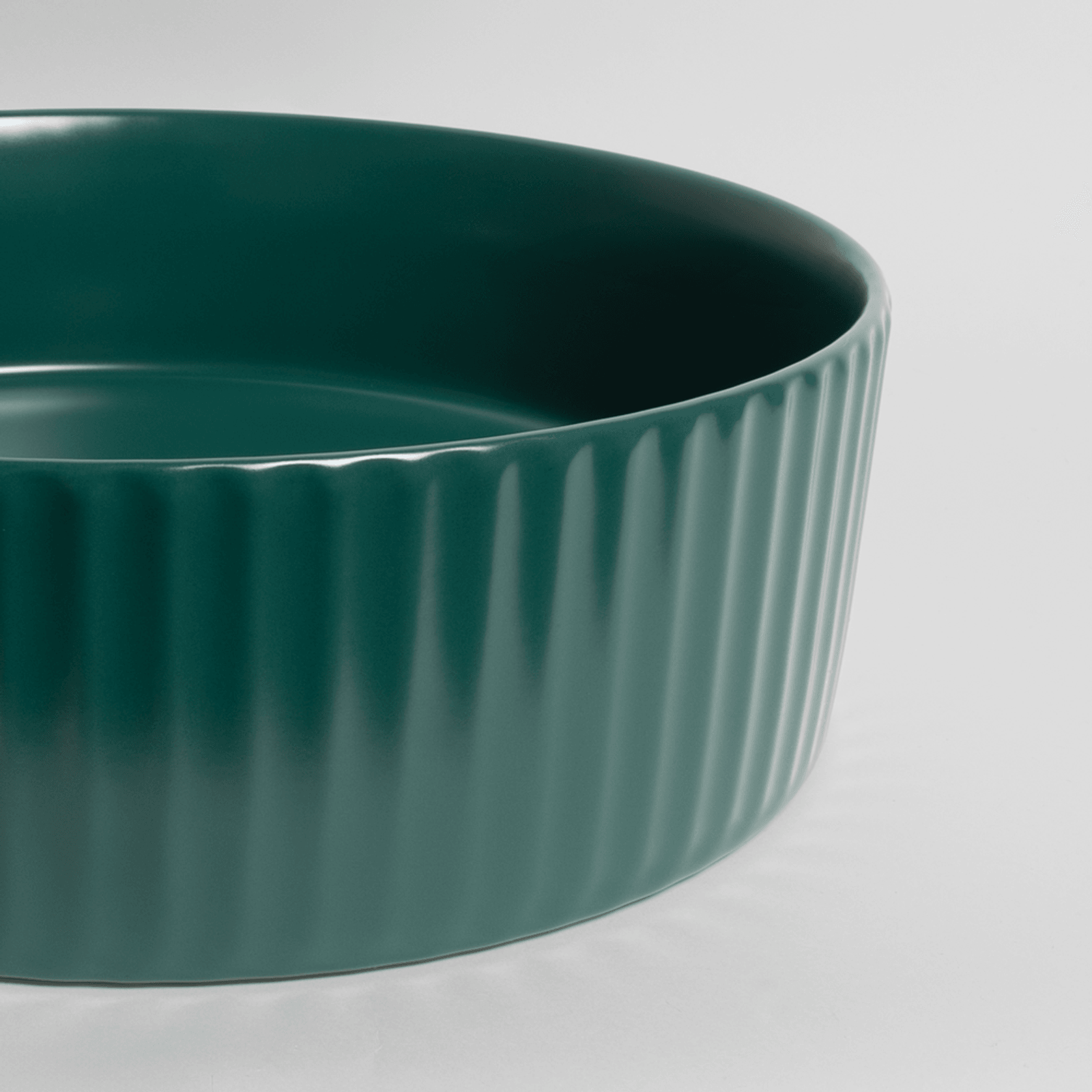 Camilla Fluted Matte Green Basin gallery detail image