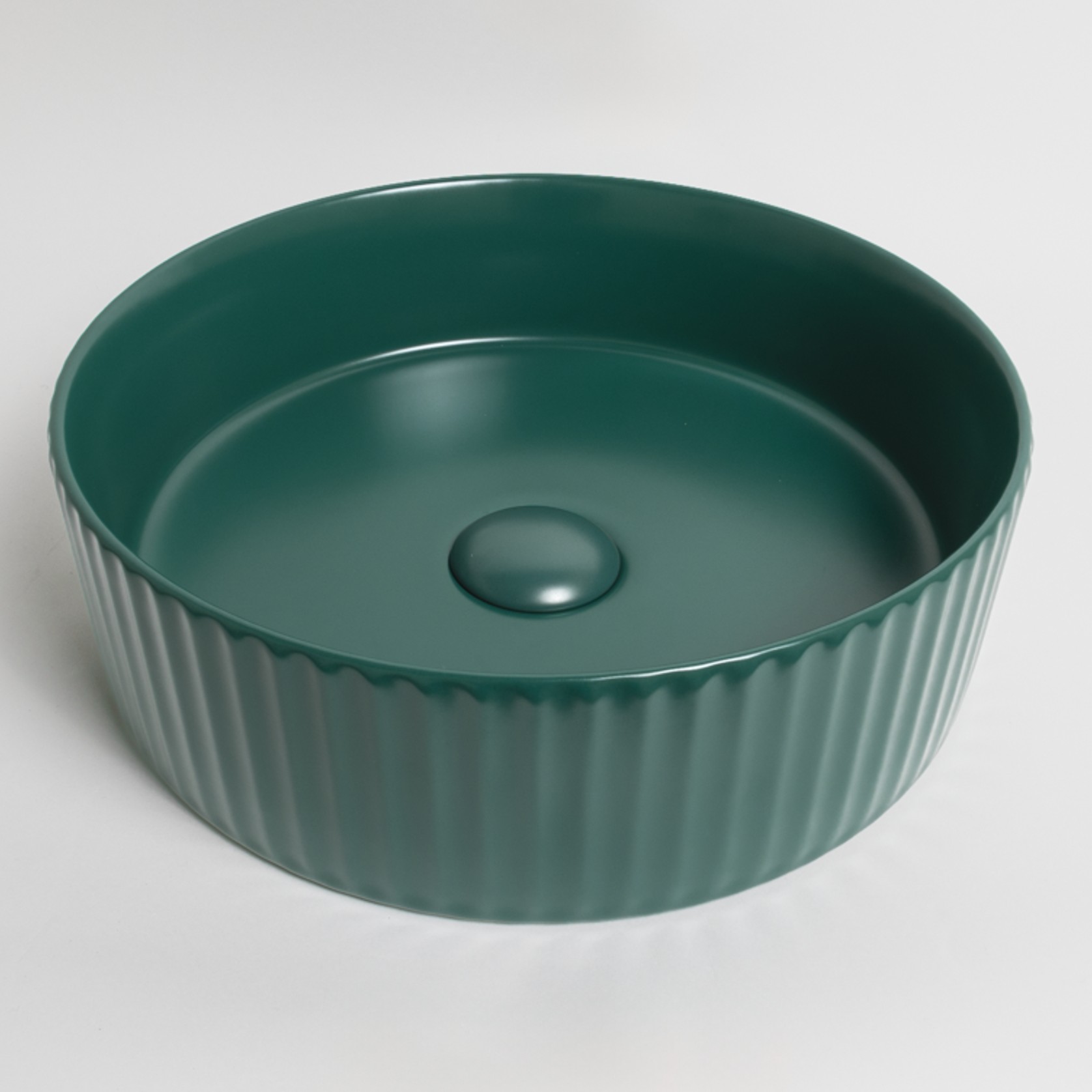 Camilla Fluted Matte Green Basin gallery detail image