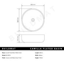 Camilla Fluted Matte Grey Basin gallery detail image