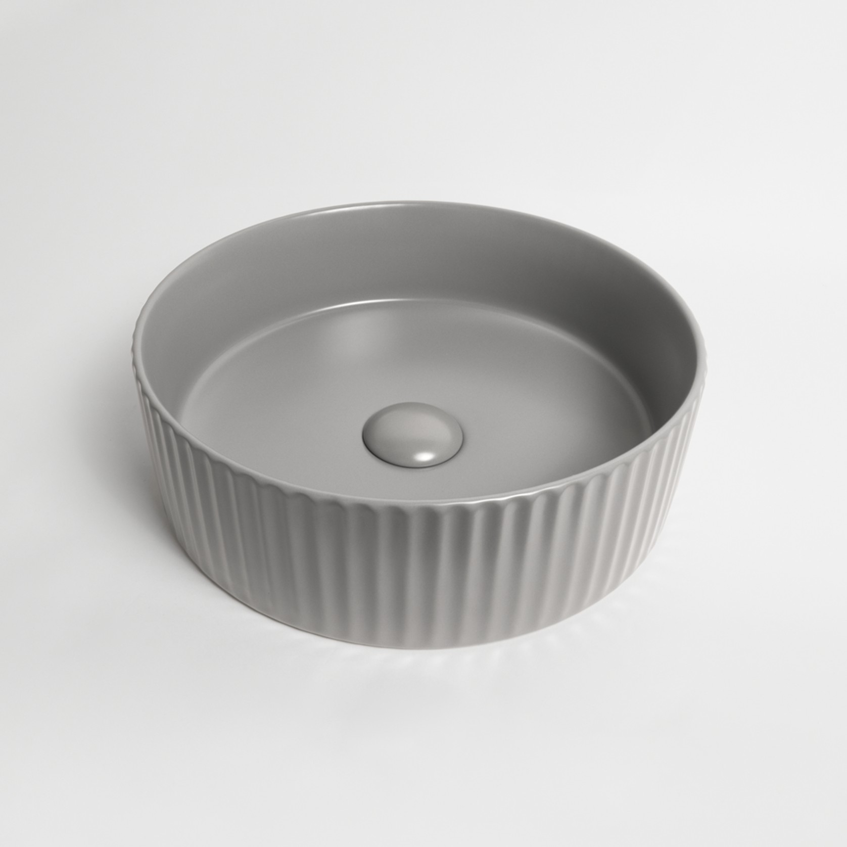 Camilla Fluted Matte Grey Basin gallery detail image