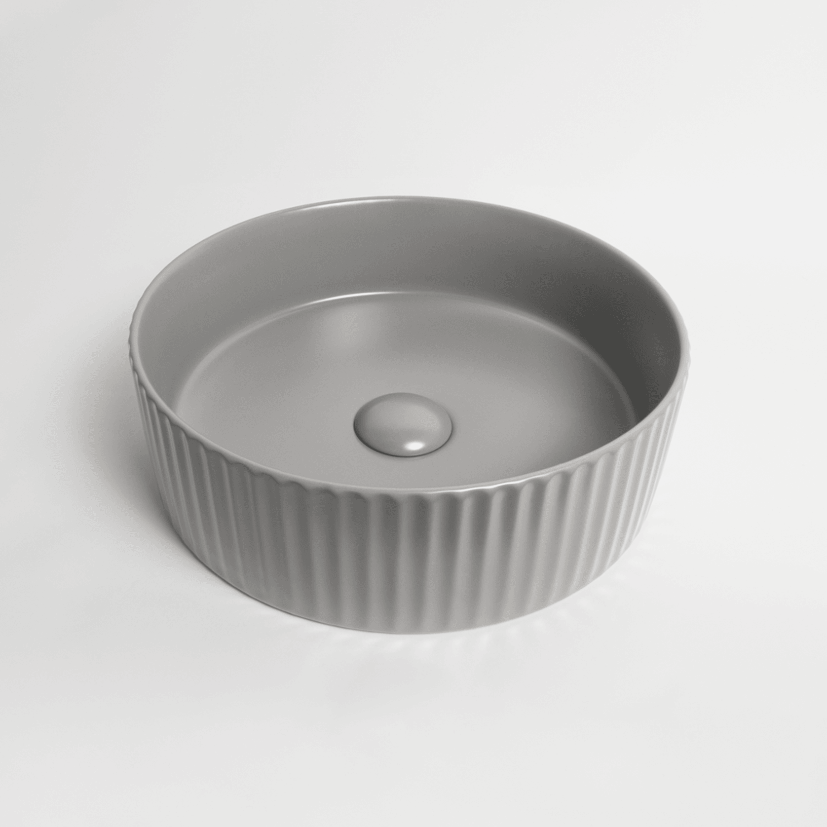 Camilla Fluted Matte Grey Basin gallery detail image