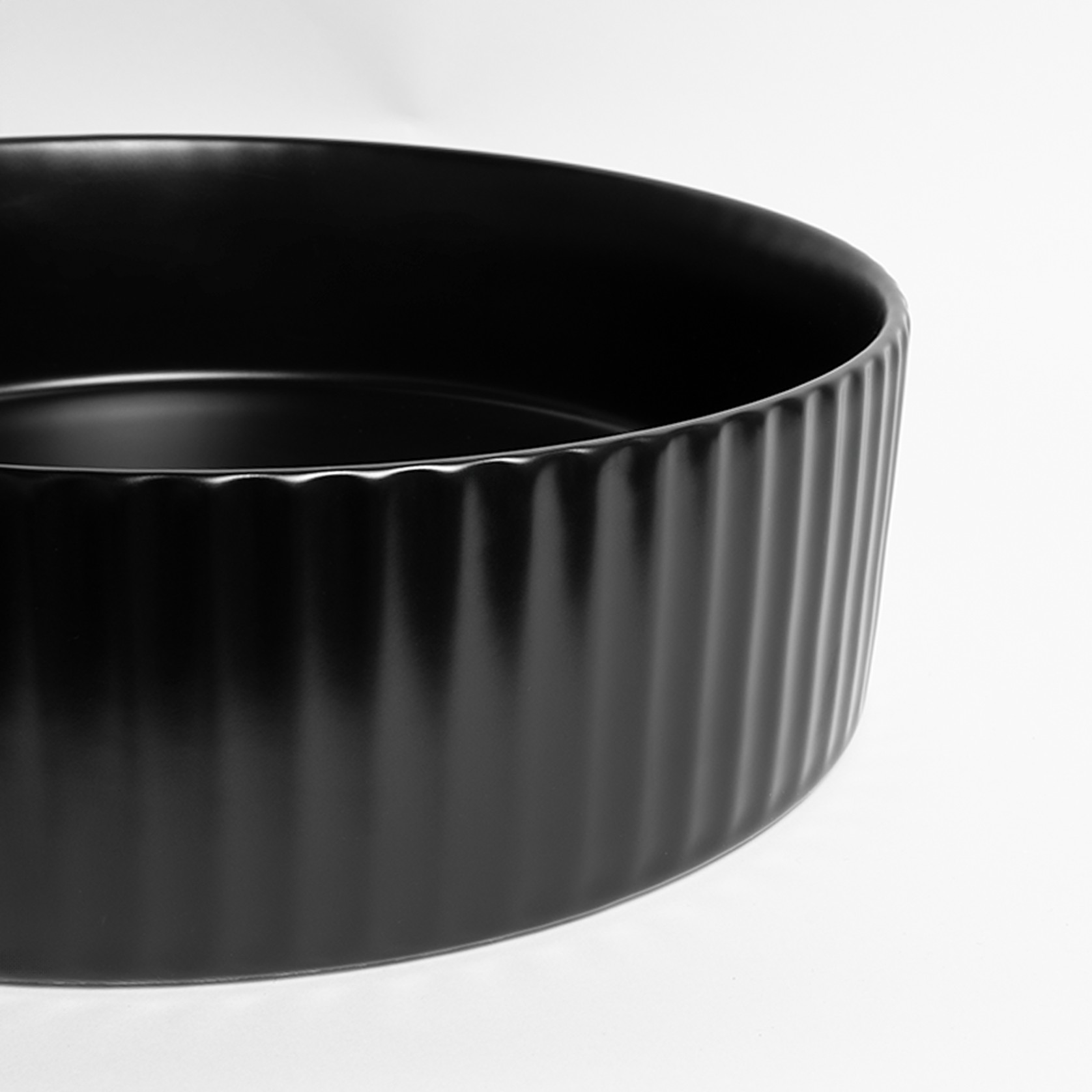 Camilla Fluted Matte Black Basin gallery detail image