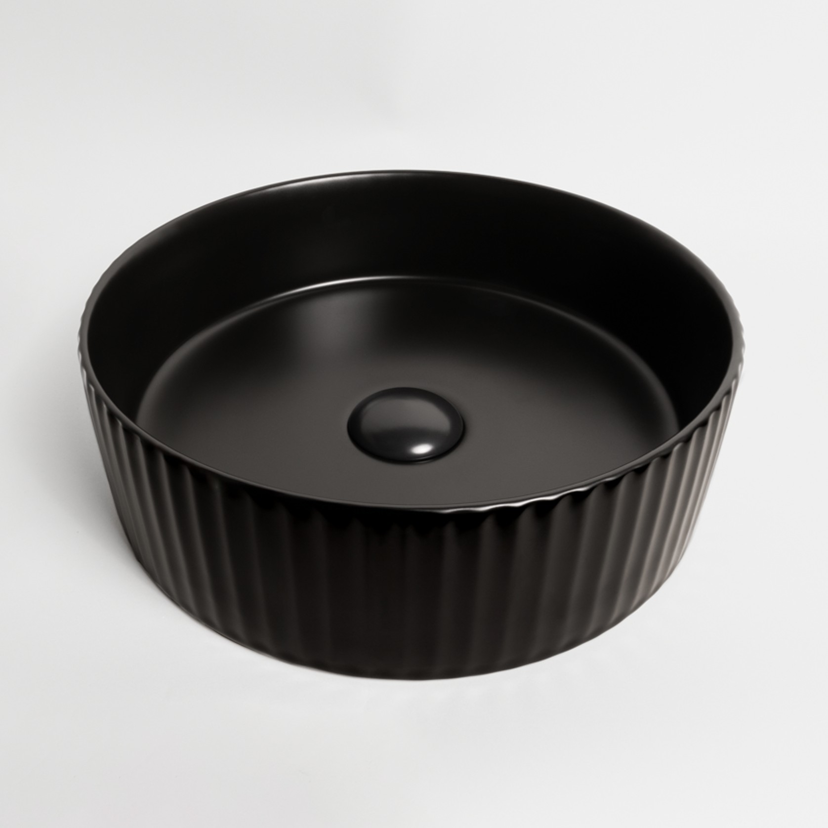 Camilla Fluted Matte Black Basin gallery detail image