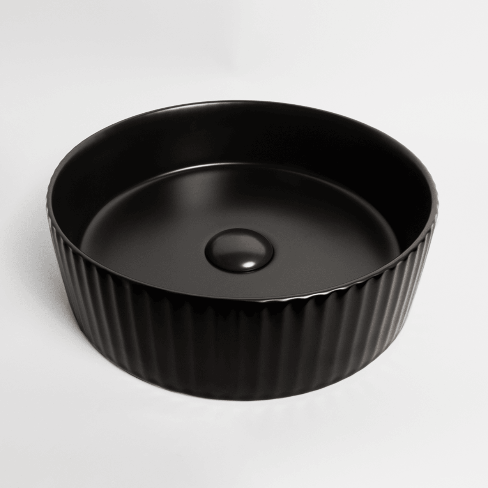 Camilla Fluted Matte Black Basin gallery detail image