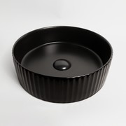 Camilla Fluted Matte Black Basin gallery detail image