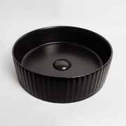 Camilla Fluted Matte Black Basin gallery detail image