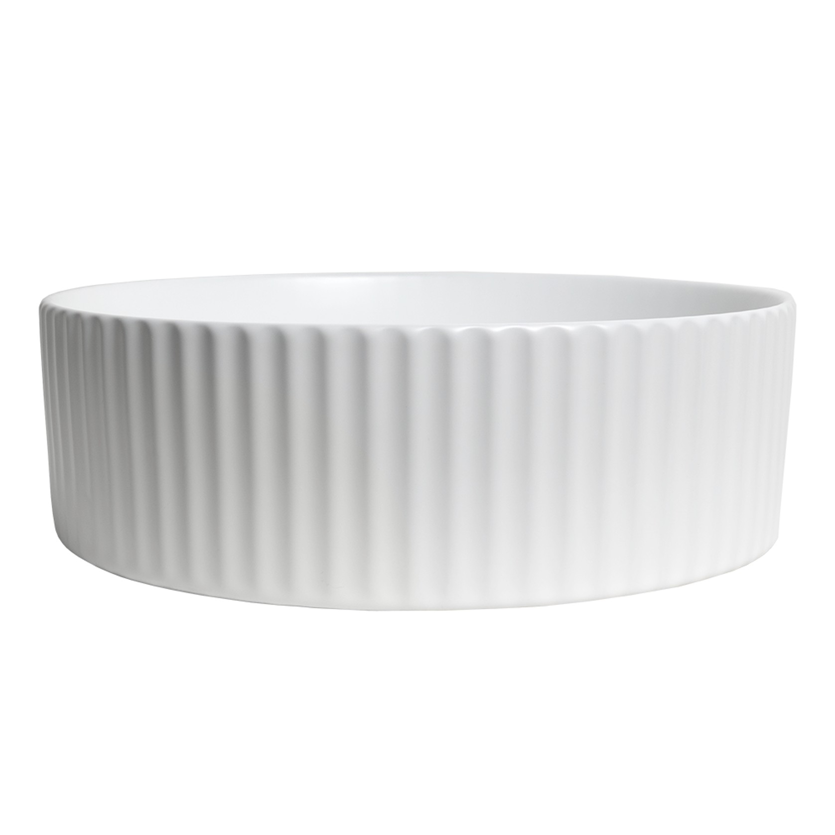 Camilla Fluted Matte White Basin gallery detail image