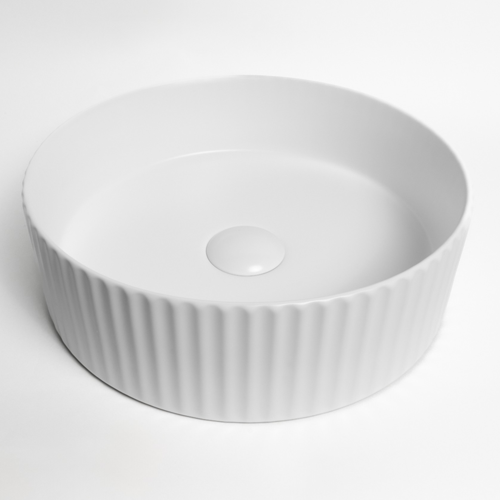 Camilla Fluted Matte White Basin gallery detail image