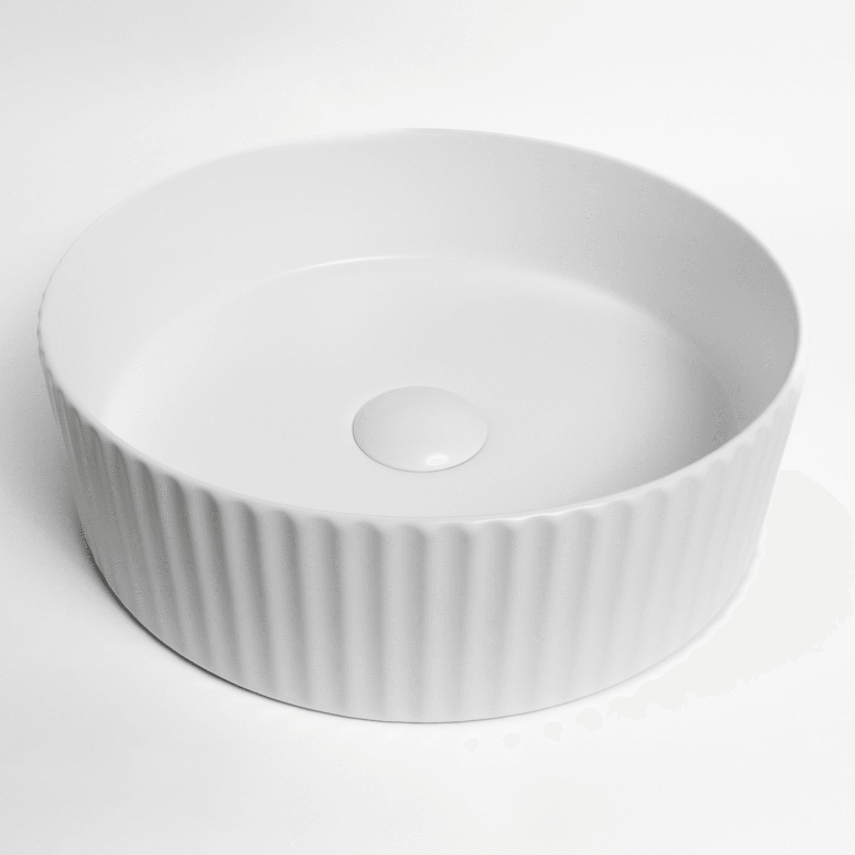 Camilla Fluted Matte White Basin gallery detail image
