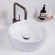 Camilla Fluted Matte White Basin gallery detail image