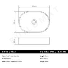 Petra Pill Matte Blue Basin gallery detail image
