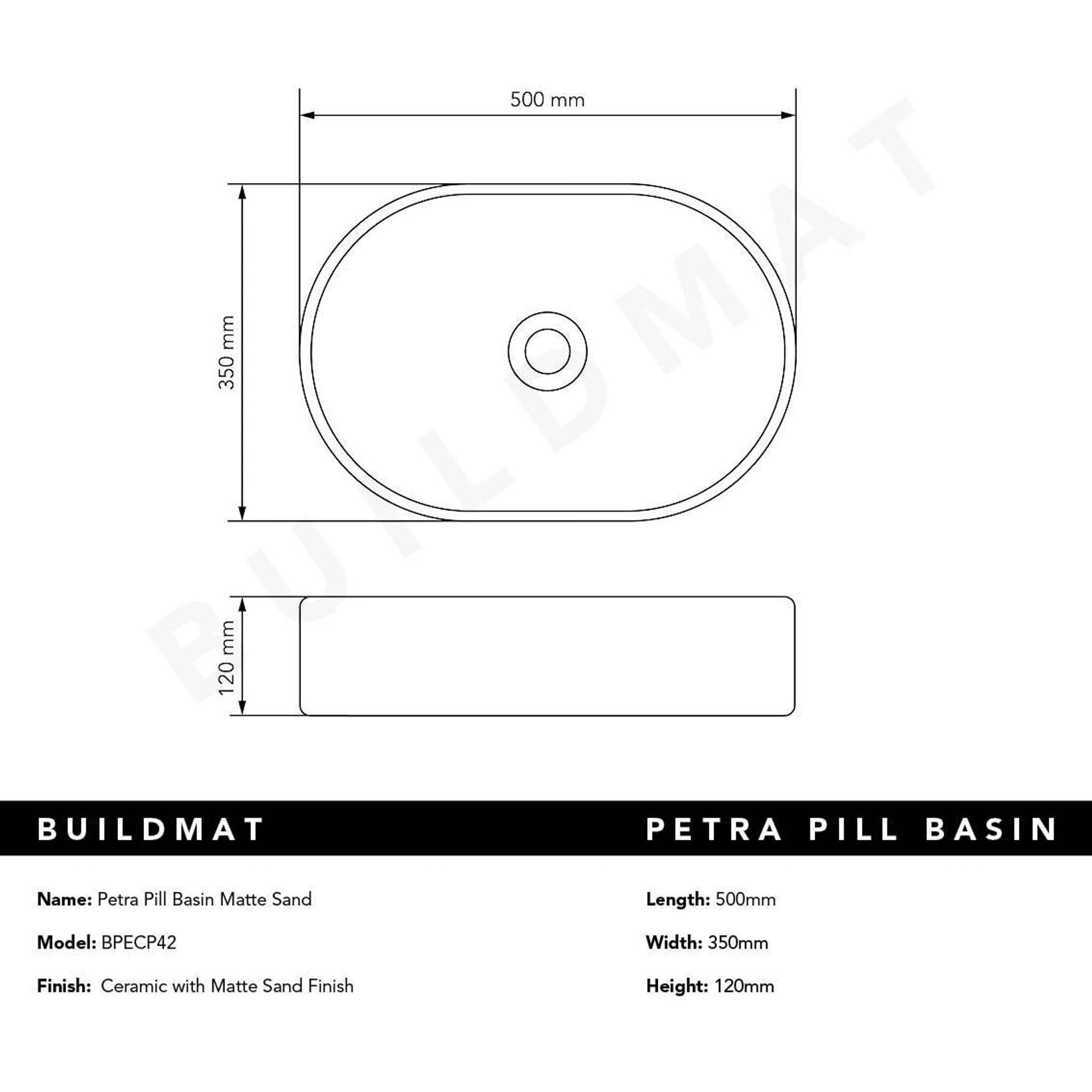 Petra Pill Matte Ecru Sand Basin gallery detail image