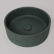 Alma Amos Circle Rustic Concrete Basin Forest Green gallery detail image