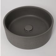 Alma Amos Circle Rustic Concrete Basin Meteor Grey gallery detail image