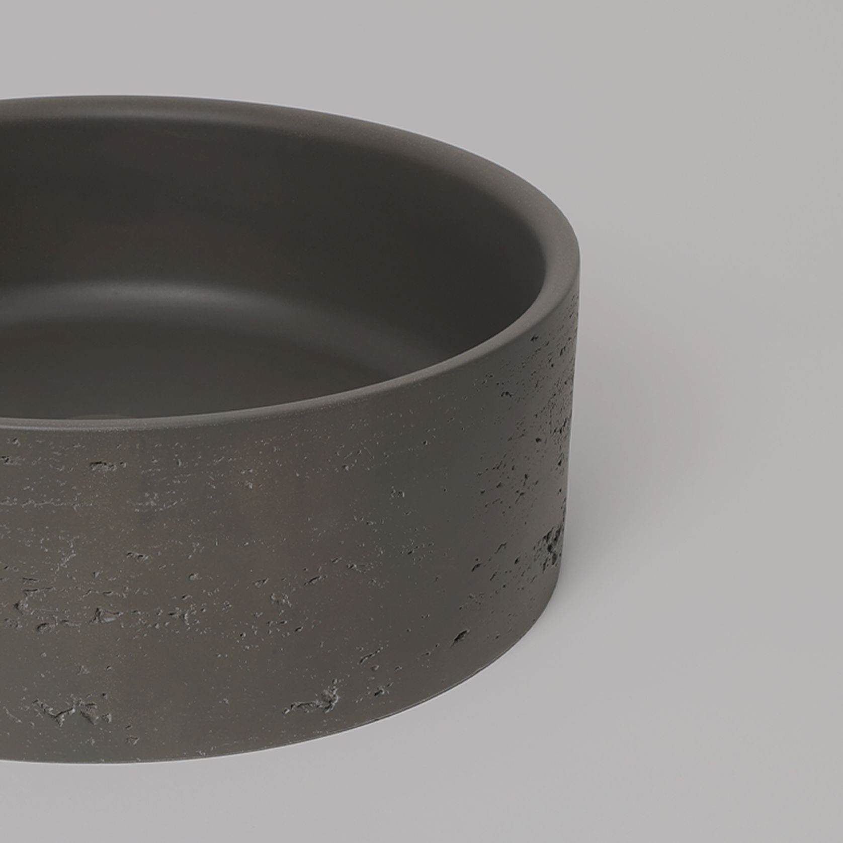 Alma Amos Circle Rustic Concrete Basin Meteor Grey gallery detail image