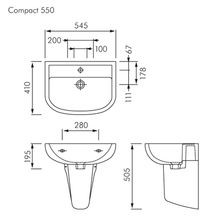 RAK Compact Medical Wall Hung Basin gallery detail image