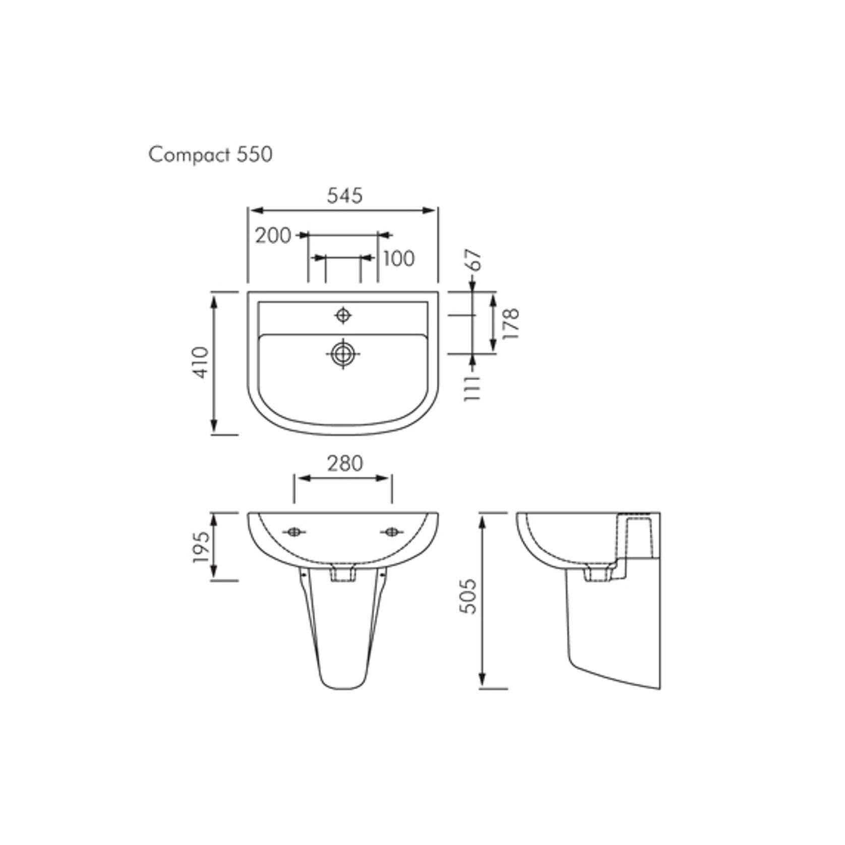 RAK Compact Medical Wall Hung Basin gallery detail image