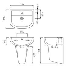 RAK Compact 450 Wall Hung Basin and Shroud gallery detail image