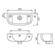 RAK Compact Slim Wall Hung Basin gallery detail image