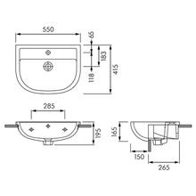 RAK Compact 550 Semi Recessed Basin gallery detail image