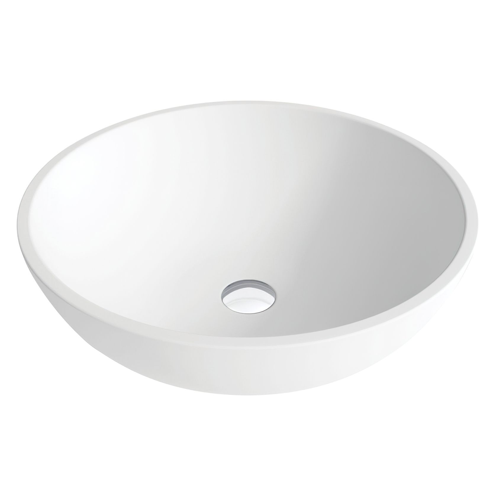 Lexy Cast Stone Above Counter Basin, Matte White gallery detail image