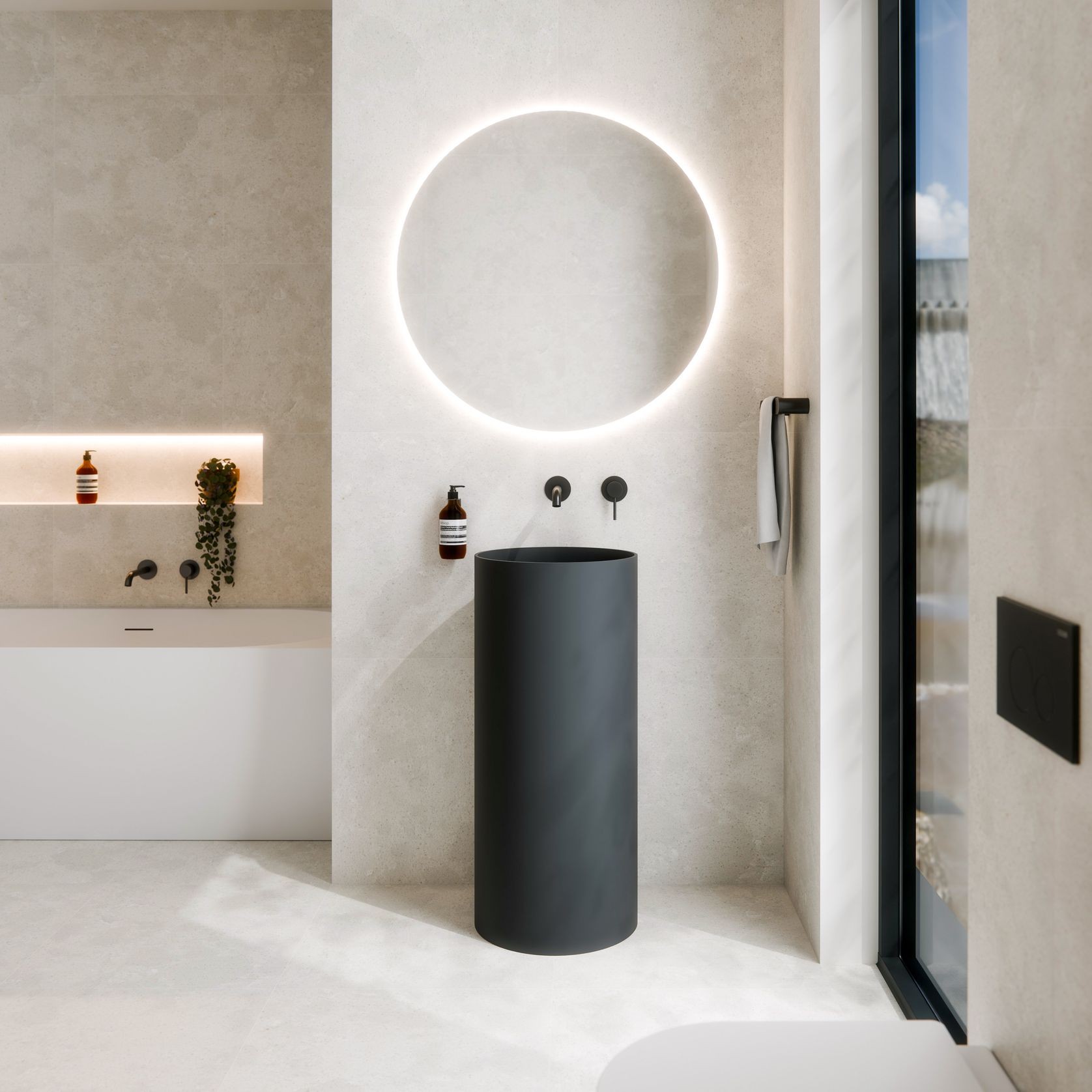 Code Halo Villastone Freestanding Round Basin gallery detail image
