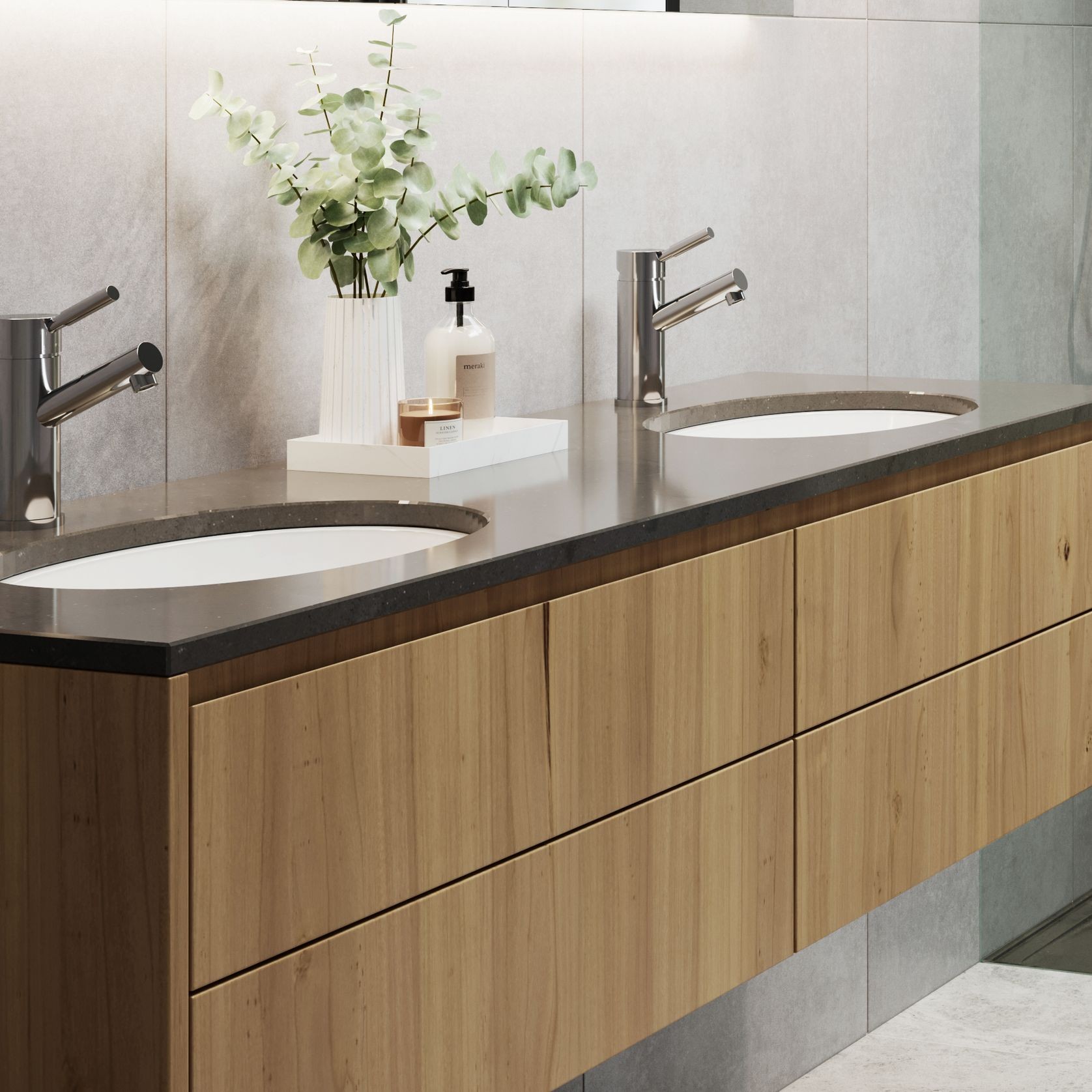 Custom Sized Solid Surface Vanity Top gallery detail image